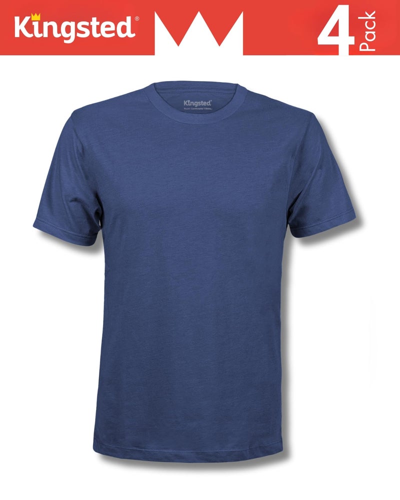 Kingsted Men's T-Shirts Pack - Royally Comfortable - Super Soft Cotton Blend - Short Sleeve Tagless Crewneck - Plain Colored Classic Tees (4 Pack, Favorites, X-Large) - Image 3